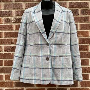 Chadwicks of Boston NWOT Blazer Jacket Wool Blend Gray with colorful stripes 10